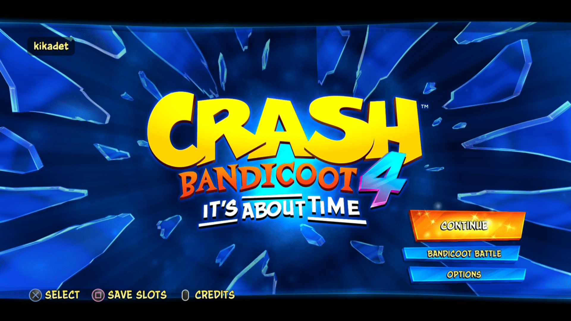 Crash 4's title screen.