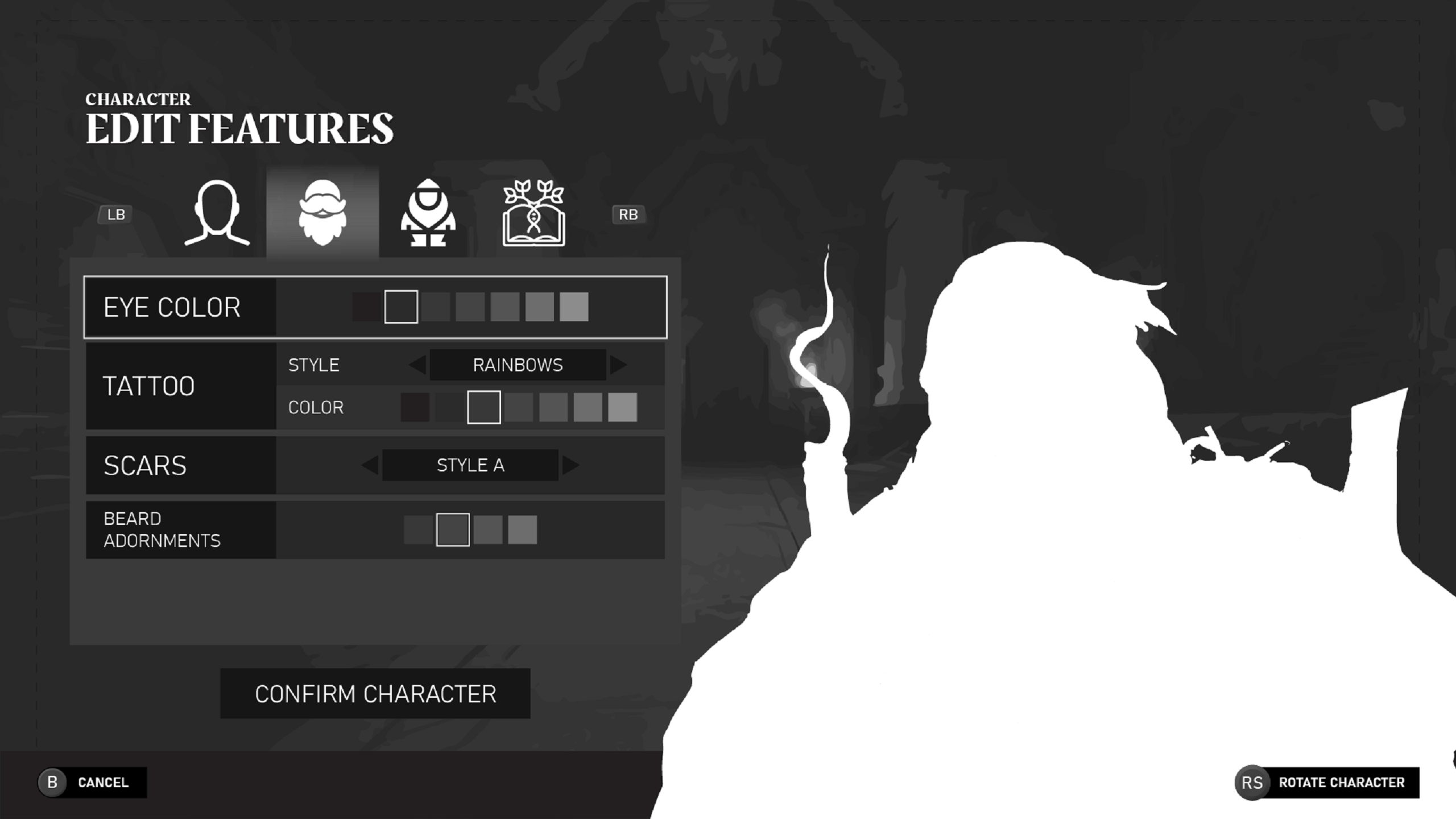 A UX pass on our character creation system, after its initial prototype.